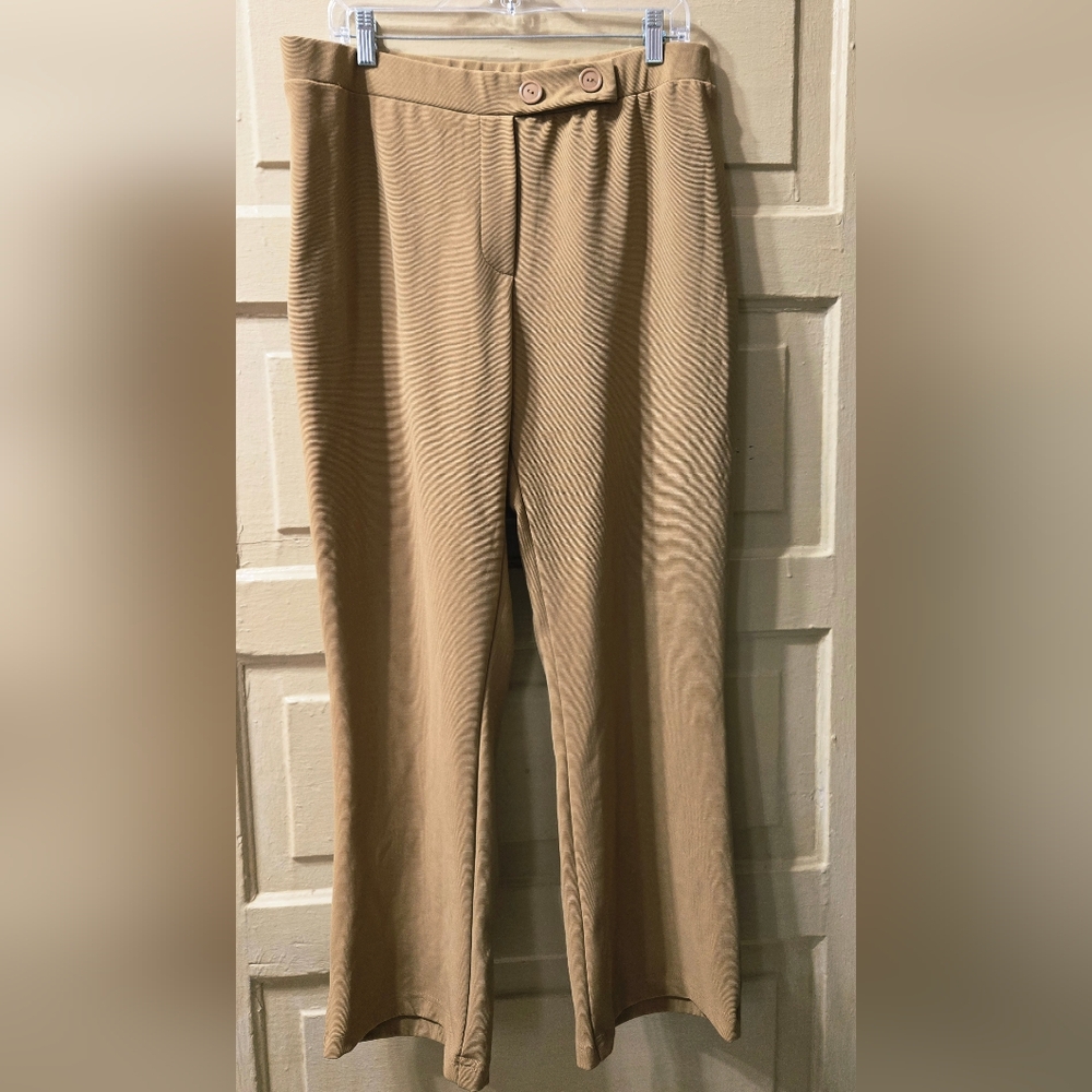Jamie Nicole Collection Pull On Stretch Tan Light Brown Dress Pant GUC Size: 2X